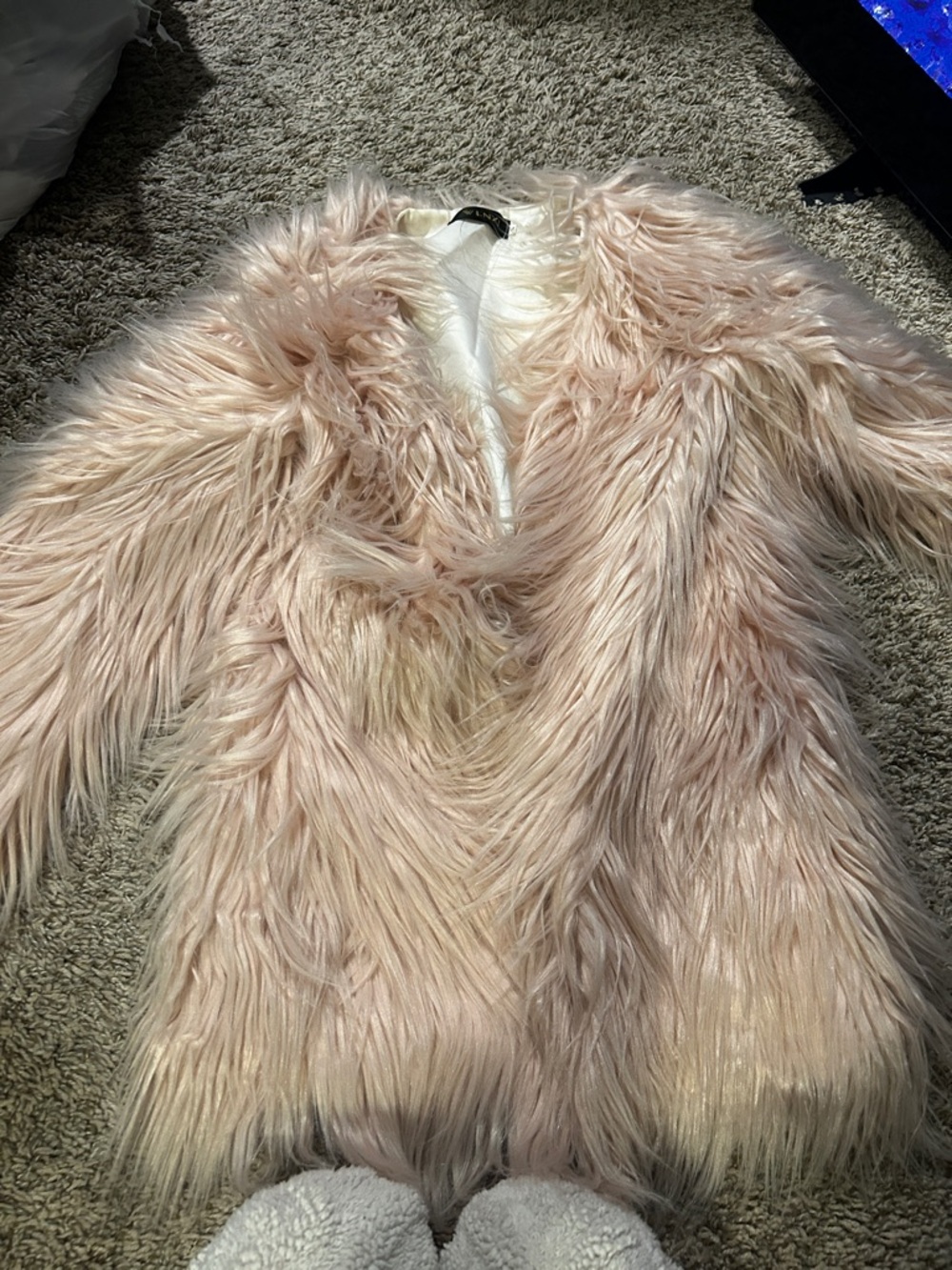 PrettyLittleThing Pink Faux Fur Coat